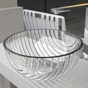 MARINUS - Countertop round crystal washbasin by Glass Design - view 3